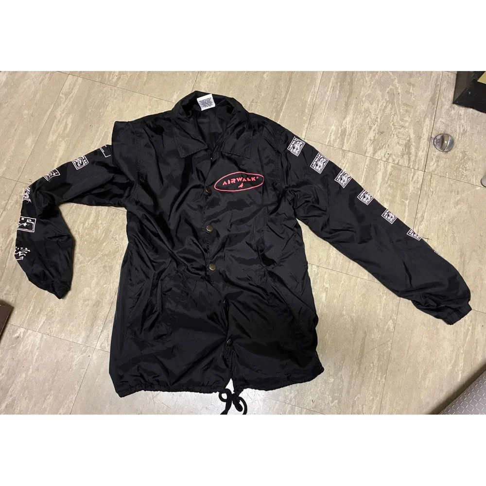 Airwalk x Staple Pigeon Mens Black Coaches Jacket Skate Graphic Windbreaker XS
